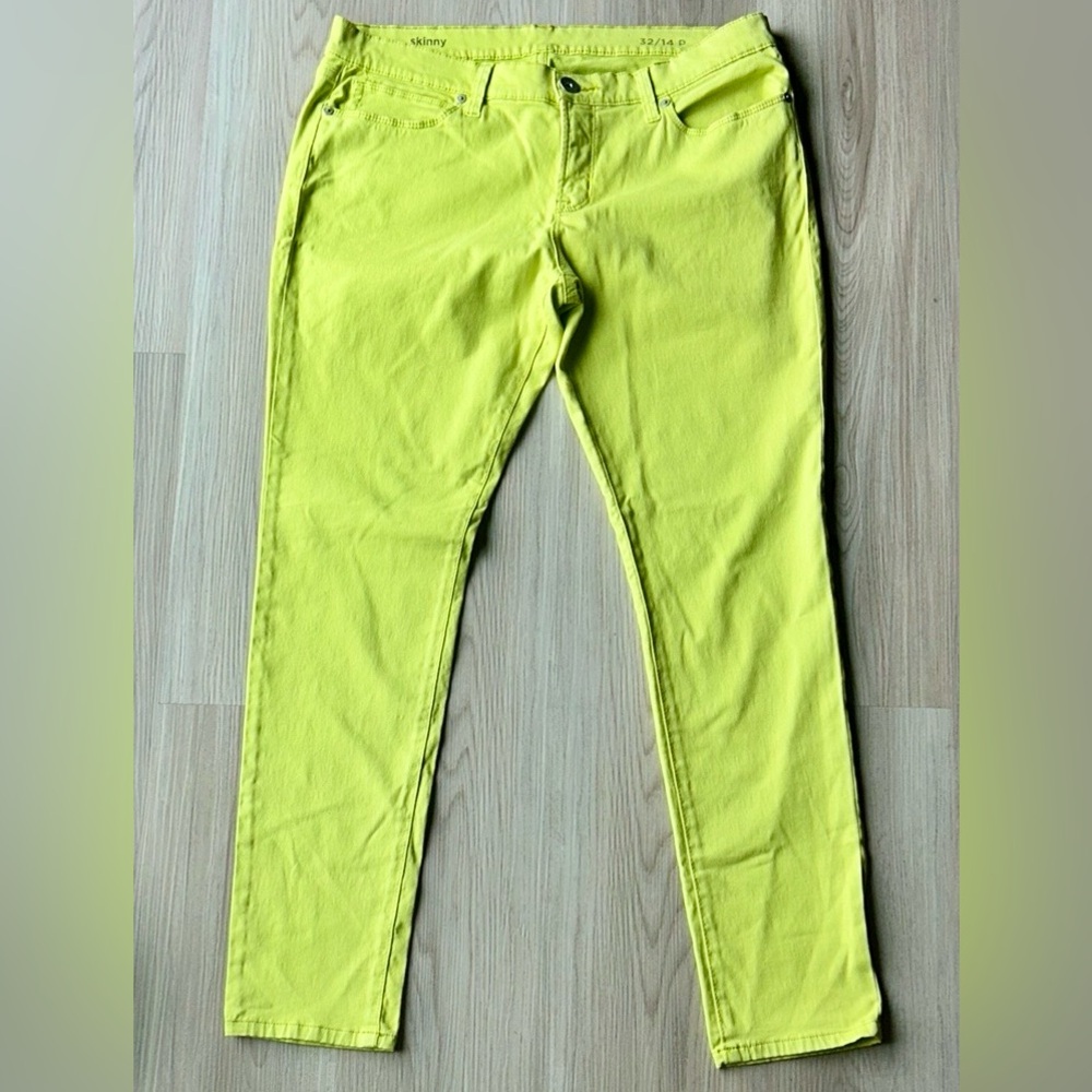 Super Soft Ankle Denim Skinny Jeans 32/14P Bright Yellow Stretch Casual Classic